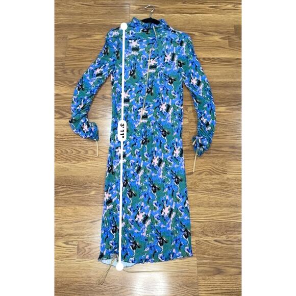 Marni viscose Blue Floral  Print Bodycon Dress size 40 / US 8 - Picture 7 of 16
